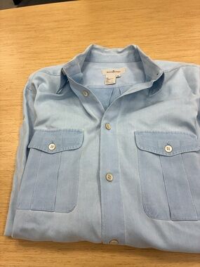 Ermenegildo Zegna Light Blue Button-Up Dress Shirt